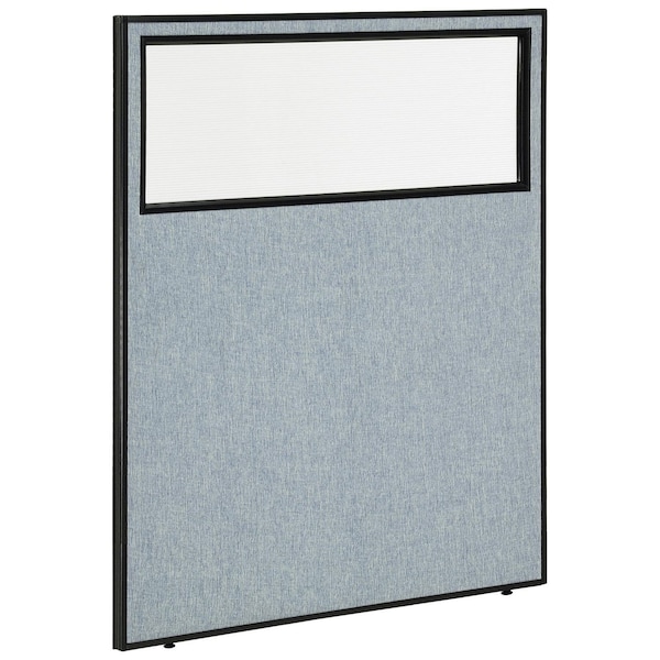 Global Industrial 48-1/4W x 60H Office Partition Panel with Partial Window, Blue 694660WBL - main